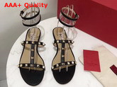 Valentino See Through Flat Sandal in Black Replica