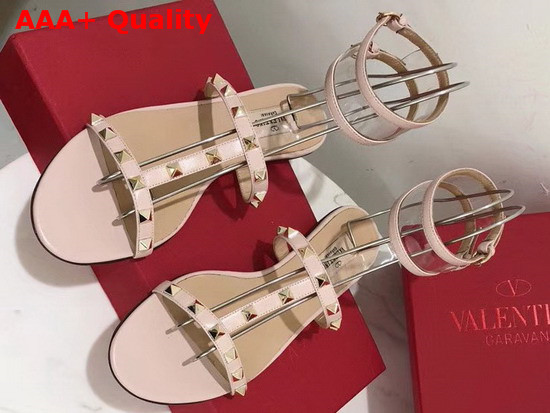 Valentino See Through Flat Sandal in Pink Replica