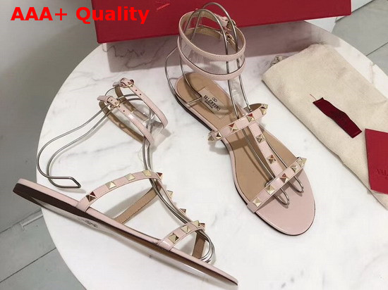 Valentino See Through Flat Sandal in Pink Replica