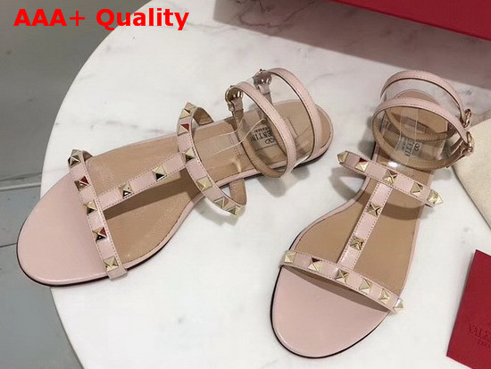 Valentino See Through Flat Sandal in Pink Replica