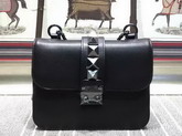 Valentino Small Chain Cross Body Bag in Black Calfskin with Black Hardwares for Sale