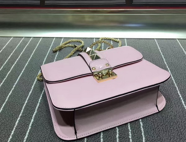 Valentino Small Chain Cross Body Bag in Pink Calfskin with Gold Metal for Sale