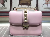 Valentino Small Chain Cross Body Bag in Pink Calfskin with Gold Metal for Sale