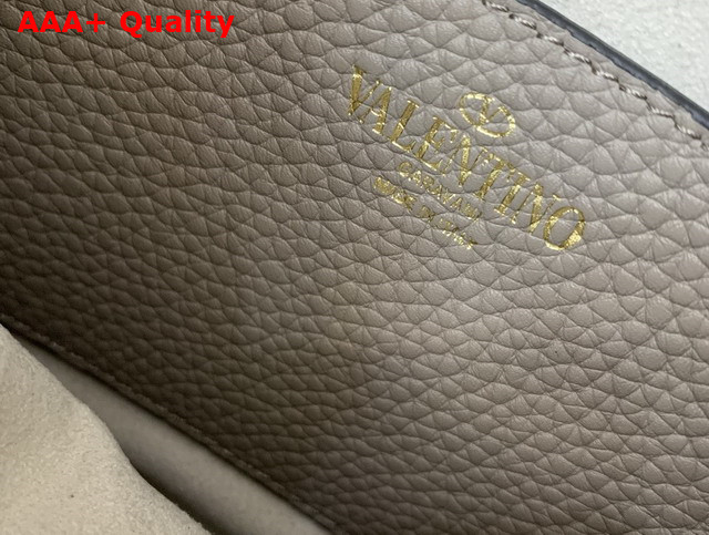 Valentino Small Rockstud Hobo Bag in Light Grey Grainy Calfskin Replica