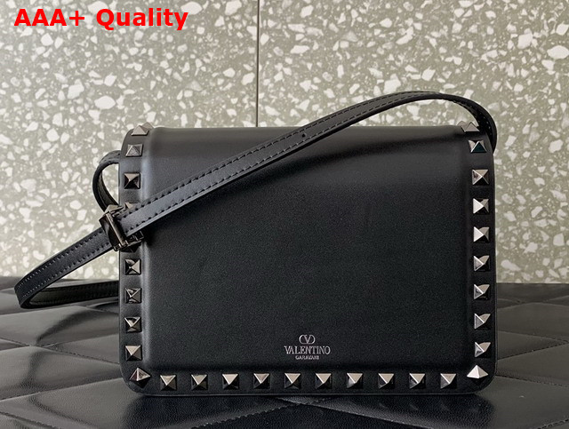 Valentino Small Rockstud23 Smooth Calfskin Shoulder Bag in Black Replica