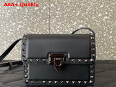 Valentino Small Rockstud23 Smooth Calfskin Shoulder Bag in Black Replica