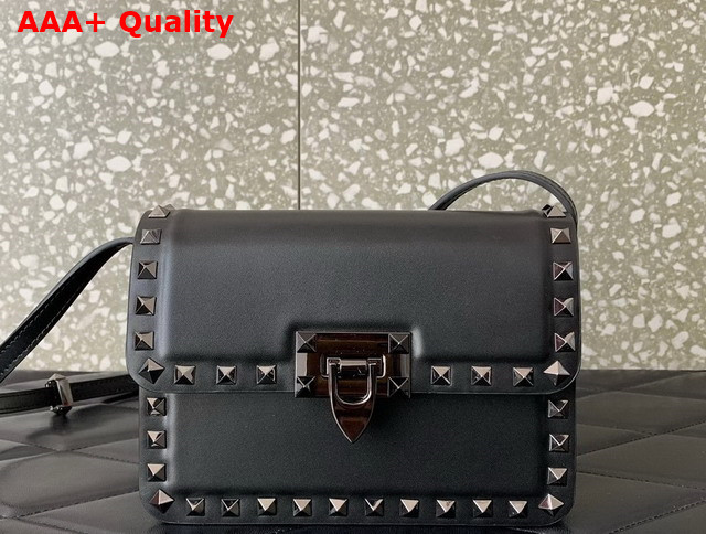 Valentino Small Rockstud23 Smooth Calfskin Shoulder Bag in Black Replica