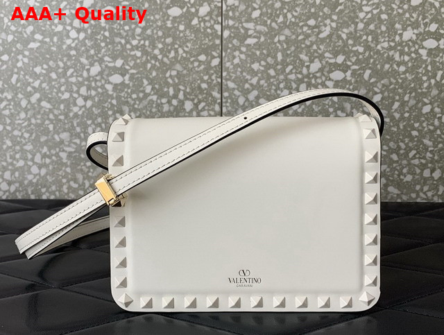 Valentino Small Rockstud23 Smooth Calfskin Shoulder Bag in White Replica