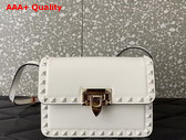 Valentino Small Rockstud23 Smooth Calfskin Shoulder Bag in White Replica