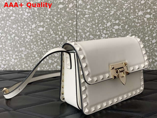 Valentino Small Rockstud23 Smooth Calfskin Shoulder Bag in White Replica