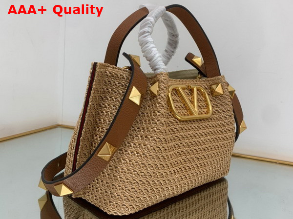 Valentino Small Straw Summer Tote in Natural Replica