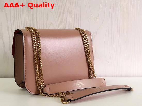 Valentino Small Vlock Calfskin Shoulder Bag in Baby Pink Calfskin Leather Replica