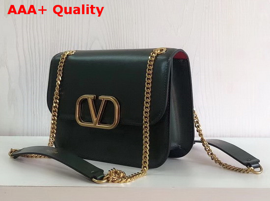 Valentino Small Vlock Calfskin Shoulder Bag in Black Calfskin Leather Replica