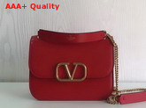 Valentino Small Vlock Calfskin Shoulder Bag in Red Calfskin Leather Replica