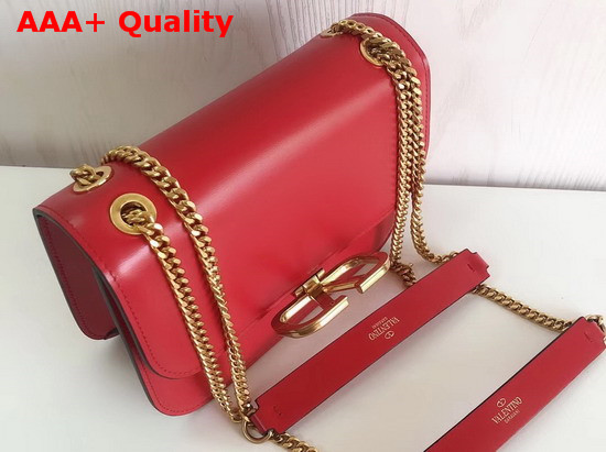 Valentino Small Vlock Calfskin Shoulder Bag in Red Calfskin Leather Replica