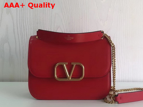 Valentino Small Vlock Calfskin Shoulder Bag in Red Calfskin Leather Replica