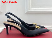 Valentino The Bold Edition Vlogo Calfskin Slingback Pump 60mm Black Replica