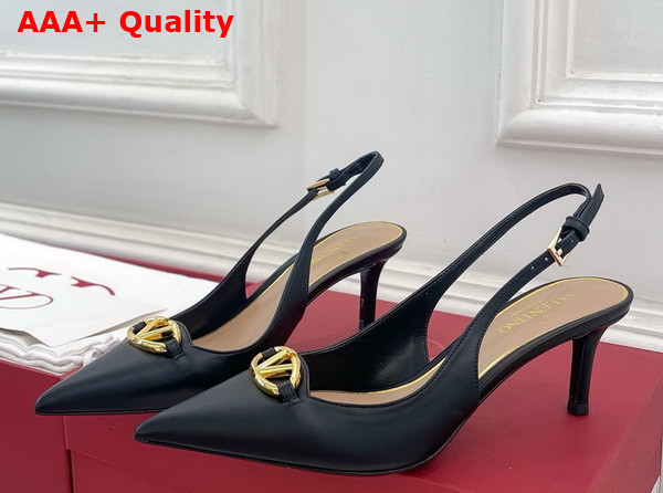 Valentino The Bold Edition Vlogo Calfskin Slingback Pump 60mm Black Replica