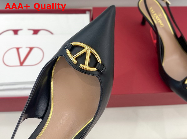 Valentino The Bold Edition Vlogo Calfskin Slingback Pump 60mm Black Replica