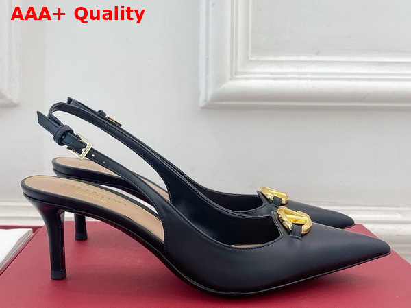 Valentino The Bold Edition Vlogo Calfskin Slingback Pump 60mm Black Replica