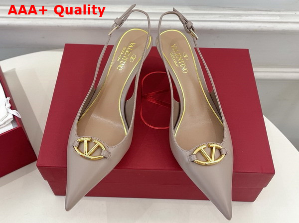 Valentino The Bold Edition Vlogo Calfskin Slingback Pump 60mm Nude Replica