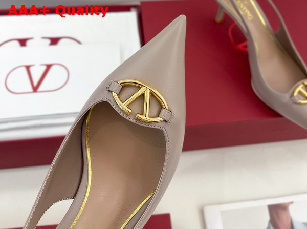 Valentino The Bold Edition Vlogo Calfskin Slingback Pump 60mm Nude Replica