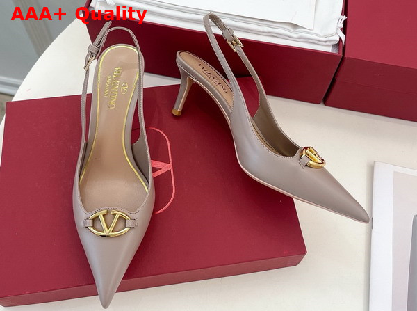 Valentino The Bold Edition Vlogo Calfskin Slingback Pump 60mm Nude Replica