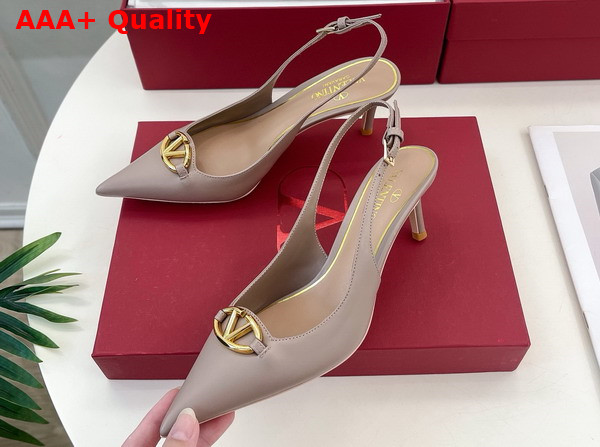 Valentino The Bold Edition Vlogo Calfskin Slingback Pump 60mm Nude Replica