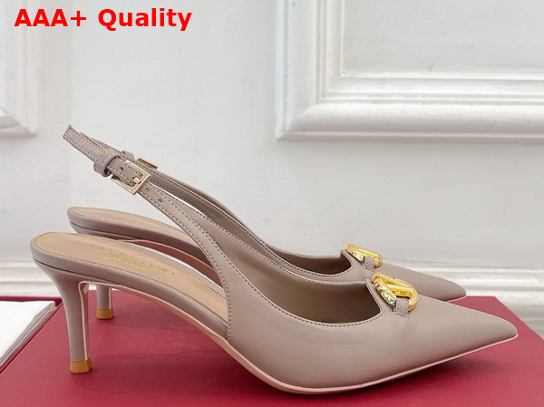 Valentino The Bold Edition Vlogo Calfskin Slingback Pump 60mm Nude Replica