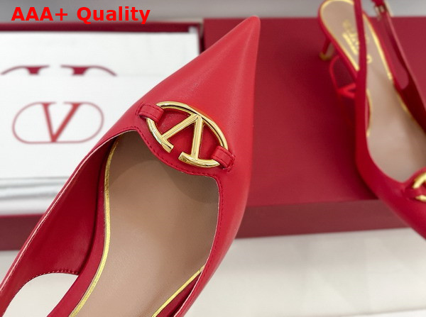 Valentino The Bold Edition Vlogo Calfskin Slingback Pump 60mm Red Replica