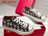 Valentino Toile Iconographe Totaloop Low Top Sneaker in Beige and Black Replica