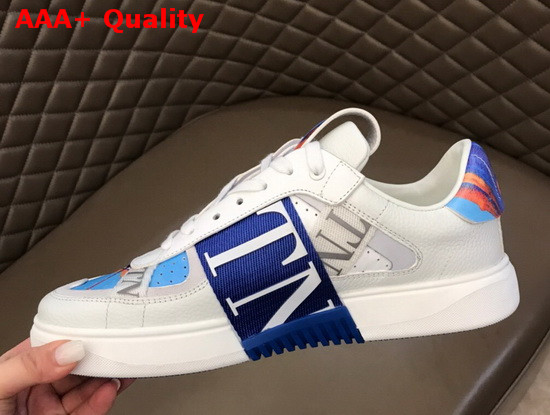 Valentino VL7N Sneaker in Multicolor Printed Calfskin Leather with Blue Bands Replica