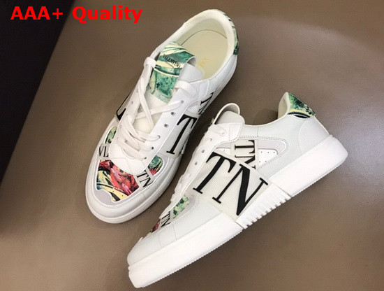 Valentino VL7N Sneaker in Multicolor Printed Calfskin Leather with White Bands Replica