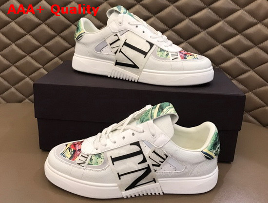 Valentino VL7N Sneaker in Multicolor Printed Calfskin Leather with White Bands Replica