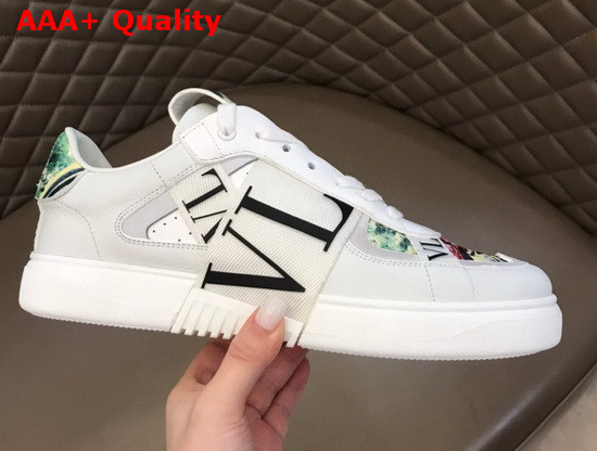 Valentino VL7N Sneaker in Multicolor Printed Calfskin Leather with White Bands Replica