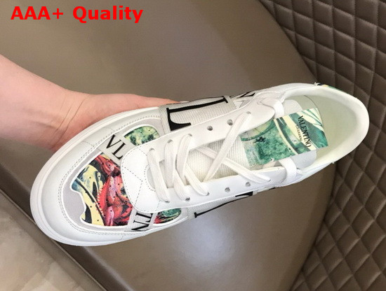 Valentino VL7N Sneaker in Multicolor Printed Calfskin Leather with White Bands Replica