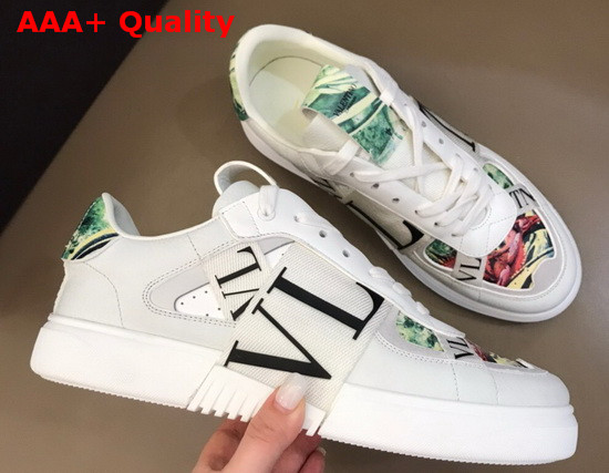 Valentino VL7N Sneaker in Multicolor Printed Calfskin Leather with White Bands Replica