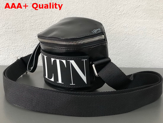 Valentino VLTN Camera Bag in Black Shiny Canvas Replica