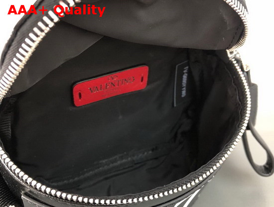 Valentino VLTN Camera Bag in Black Shiny Canvas Replica