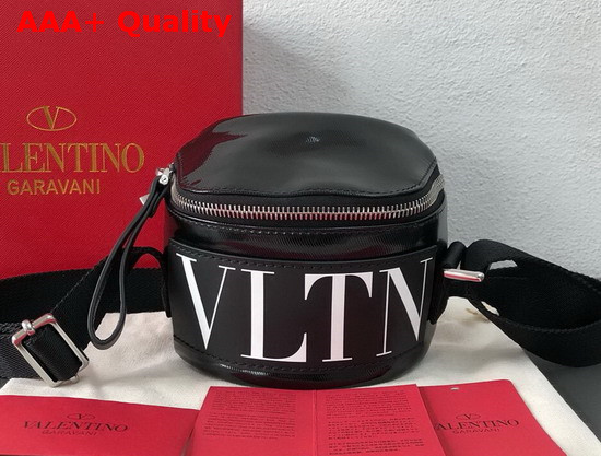 Valentino VLTN Camera Bag in Black Shiny Canvas Replica