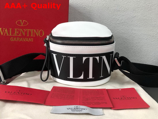 Valentino VLTN Camera Bag in White Shiny Canvas Replica