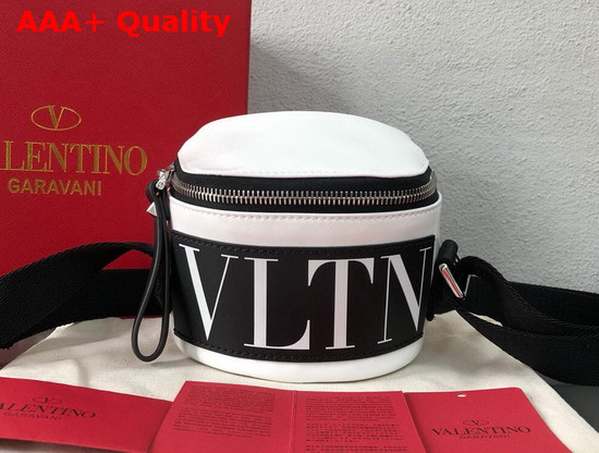 Valentino VLTN Camera Bag in White Shiny Canvas Replica