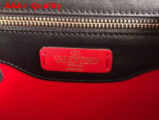 Valentino VLTN Shoulder Strap Saddle Bag in Black Calfskin Leather Replica