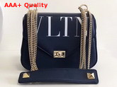 Valentino VLTN Shoulder Strap Saddle Bag in Blue Calfskin Leather Replica