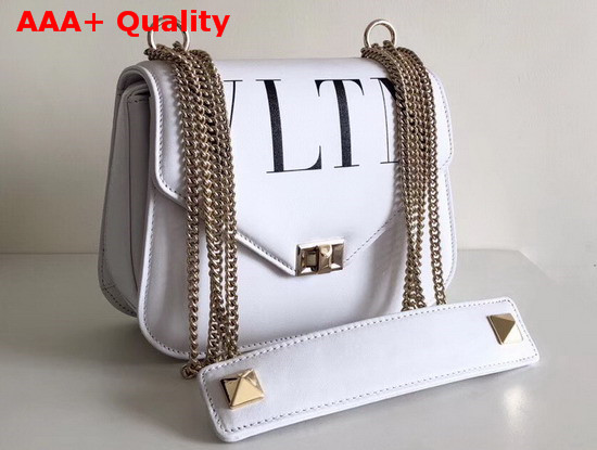 Valentino VLTN Shoulder Strap Saddle Bag in White Calfskin Leather Replica