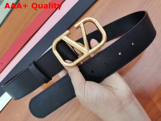 Valentino VLogo Belt in Black Calfskin Replica