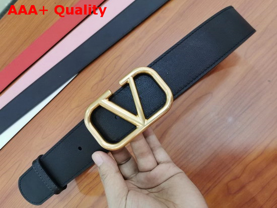 Valentino VLogo Belt in Black Calfskin Replica