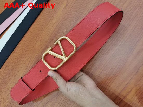 Valentino VLogo Belt in Red Calfskin Replica