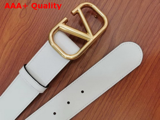 Valentino VLogo Belt in White Calfskin Replica