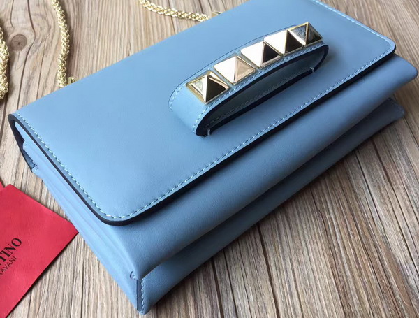 Valentino Va Va Voom Leather Shoulder Bag in Light Blue Nappa Leather For Sale